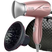 Secador de Cabelo Mondial 1200w Ions Tourmaline Mini Dobrável Viagem Rosa Sm14 Bivolt Difusor Cachos Maleta Secador de Cabelo Mondial 1200w Ions Tourmaline Mini Dobrável Viagem Rosa Sm14 Bivolt Difusor Cachos Maleta