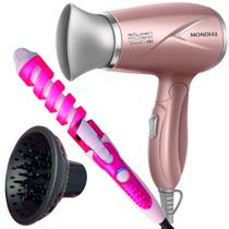 Secador de Cabelo Mondial 1200w Ions Tourmaline Mini Dobrável Viagem Rosa Sm14 Bivolt Difusor Cachos Modelador Nova Secador de Cabelo Mondial 1200w Ions Tourmaline Mini Dobrável Viagem Rosa Sm14 Bivolt Difusor Cachos Modelador Nova