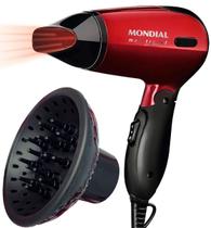 Secador De Cabelo Mondial 1200w Mini Dobrável Viagem Com Difusor Cachos