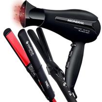 Secador De Cabelo Mondial 2000w Ions Power Shine Profissional Salão Ar Quente e Frio Prancha Chapinha Cadence Style 210c Modelador Cachos Frizz