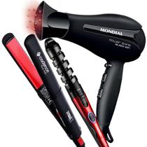 Secador De Cabelo Mondial 2000w Ions Power Shine Profissional Salão Ar Quente e Frio Prancha Chapinha Cadence Style 210c Modelador Cachos Spiral