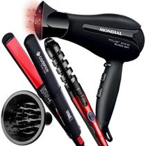 Secador De Cabelo Mondial 2000w Ions Power Shine Profissional Salão Com Difusor Prancha Chapinha Cadence Style 210c Modelador Cachos Spirale