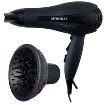 Secador De Cabelo Mondial 2000w Profissional Ion Ar Quente Frio sc13 Com Difusor De Cachos