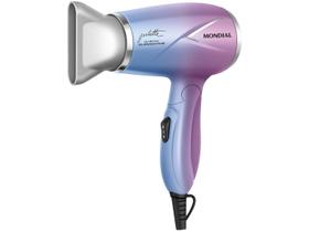Secador de Cabelo Mondial Dobrável Tourmaline Azul e Rosa 1200W 2 Velocidades by Juliette Qu4tro Elementos