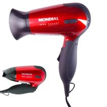 Secador de Cabelo Mondial Max Travel Mini Portátil p/ Viagem Dobrável