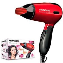 Secador De Cabelo Mondial SC-10 Vermelho P/ Viagem Bivolt