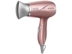 Secador de Cabelo Mondial SC47 Golden Rose Bivolt Portátil Doméstico Viagem Potente