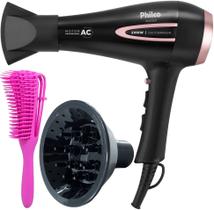 Secador de Cabelo Philco 2100w Ar quente Frio Profissional íons Tourmaline Difusor Acessórios