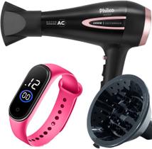 Secador de Cabelo Philco 2100w Ar quente Frio Profissional íons Tourmaline Difusor Acessórios Secador de Cabelo Philco 2100w Ar quente Frio Profissional íons Tourmaline Difusor Acessórios