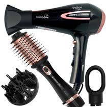 Secador de Cabelo Philco 2100w Ar quente Frio Profissional íons Tourmaline Difusor Escova 4 em 1 1300w