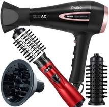 Secador de Cabelo Philco 2100w Ar quente Frio Profissional íons Tourmaline Difusor Escova Rotativa 1000w Protect Secador de Cabelo Philco 2100w Ar quente Frio Profissional íons Tourmaline Difusor Escova Rotativa 1000w Protect