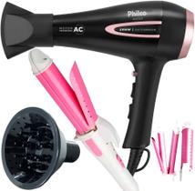 Secador de Cabelo Philco 2100w Ar quente Frio Profissional íons Tourmaline Difusor Modelador Cacheador Secador de Cabelo Philco 2100w Ar quente Frio Profissional íons Tourmaline Difusor Modelador Cacheador
