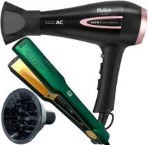 Secador de Cabelo Philco 2100w Ar quente Frio Profissional íons Tourmaline Difusor Prancha Cerâmica 230ºc BBG Secador de Cabelo Philco 2100w Ar quente Frio Profissional íons Tourmaline Difusor Prancha Cerâmica 230ºc BBG