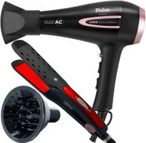 Secador de Cabelo Philco 2100w Ar quente Frio Profissional íons Tourmaline Difusor Prancha Cerâmica 230ºc BBG Secador de Cabelo Philco 2100w Ar quente Frio Profissional íons Tourmaline Difusor Prancha Cerâmica 230ºc BBG