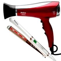 Secador De Cabelo Philco Cherry 2100w Ions Ar Quente e Frio Prancha Chapinha Luz Infravermelho 230c