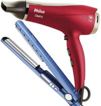 Secador De Cabelo Philco Cherry 2100w Pro Ions Ar Quente Frio Prancha Ultra Titanium Digital 230c Progressiva