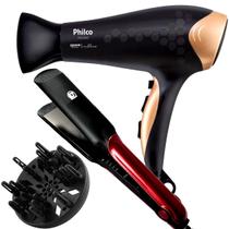 Secador De Cabelo Philco Profissional 2200w Ion Ar Quente Frio Stilus Difusor Prancha Cerâmica Larga 410ºf Bivolt Secador De Cabelo Philco Profissional 2200w Ion Ar Quente Frio Stilus Difusor Prancha Cerâmica Larga 410ºf Bivolt