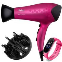 Secador De Cabelo Philco Profissional 2200w Ion Stilo Rosa Difusor Bivolt e Aces Secador De Cabelo Philco Profissional 2200w Ion Stilo Rosa Difusor Bivolt e Aces