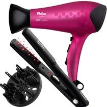 Secador De Cabelo Philco Profissional 2200w Ion Stilo Rosa Difusor Cachos Prancha Cerâmica 220ºc Bivolt Secador De Cabelo Philco Profissional 2200w Ion Stilo Rosa Difusor Cachos Prancha Cerâmica 220ºc Bivolt