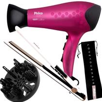 Secador De Cabelo Philco Profissional 2200w Ion Stilo Rosa Difusor Cachos Prancha Titanium 450ºf Progressiva Bivolt Secador De Cabelo Philco Profissional 2200w Ion Stilo Rosa Difusor Cachos Prancha Titanium 450ºf Progressiva Bivolt