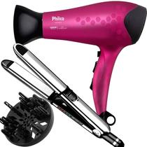 Secador De Cabelo Philco Profissional 2200w Ion Stilo Rosa Difusor Prancha Titanium 465ºf Progressiva Bivolt Secador De Cabelo Philco Profissional 2200w Ion Stilo Rosa Difusor Prancha Titanium 465ºf Progressiva Bivolt