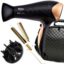 Secador De Cabelo Philco Profissional 2200w Ions Ar Quente Frio Stilo Bivolt Difusor Cachos Modelador Cacheador 2 em 1 Maleta Secador De Cabelo Philco Profissional 2200w Ions Ar Quente Frio Stilo Bivolt Difusor Cachos Modelador Cacheador 2 em 1 Maleta