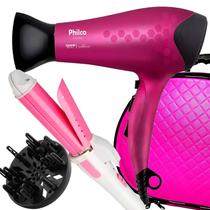 Secador De Cabelo Philco Profissional 2200w Ions Ar Quente Frio Stilo Bivolt Difusor Cachos Modelador Cacheador 2 em 1 Maleta Secador De Cabelo Philco Profissional 2200w Ions Ar Quente Frio Stilo Bivolt Difusor Cachos Modelador Cacheador 2 em 1 Maleta