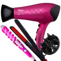 Secador De Cabelo Philco Profissional 2200w Ions Ar Quente Frio Stilo Difusor Prancha Cerâmica 210c p28 Modelador Nova Bivolt