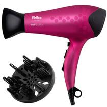 Secador De Cabelo Philco Profissional 2200w Ions Ar Quente Frio Stilus Bivolt Com Difusor Cachos