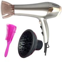 Secador De Cabelo Philco Profissional 2600 Ions Tourmaline Ar Quente Frio 2100w Com Difusor De Cachos Escova