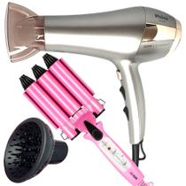 Secador De Cabelo Philco Profissional 2600 Ions Tourmaline Ar Quente Frio 2100w Com Difusor De Cachos Modelador Cacheador