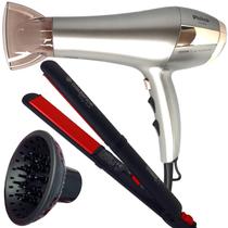 Secador De Cabelo Philco Profissional 2600 Ions Tourmaline Ar Quente Frio 2100w Com Difusor De Cachos Prancha Cadence Cerâmica Style 210ºc