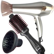 Secador De Cabelo Philco Profissional 2600 Ions Tourmaline Ar Quente Frio Com Difusor De Cachos Escova Gama Italy Alisadora 4 em 1 1300w