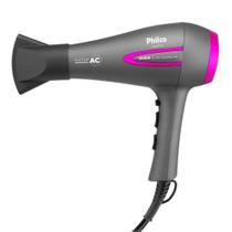 Secador de Cabelo Philco PSA3300 Ions Tourmal 2 Velocidades 3 Temperaturas, 2100W, Cinza/Rosa Secador de Cabelo Philco PSA3300 Ions Tourmal 2 Velocidades 3 Temperaturas, 2100W, Cinza/Rosa