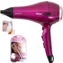 Secador De Cabelo Philco Shine 2000w Profissional Salão Motor Ac Tourmaline Ions Ar Quente e Frio Aparador Depilador Sky