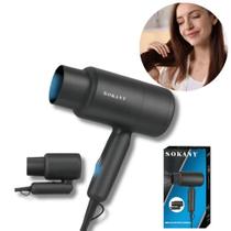 Secador de Cabelo Portátil Dobrável 400W - Compacto para Viagens, Leve e Eficiente 127V ou 220V Voltagem:110v