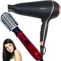 Secador de cabelo potente 1900w e escova rotativa secadora - AGRATTO