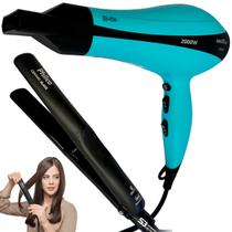 Secador de cabelo potente bsc 4000 e chapinha profissional