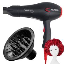 Secador de cabelo potente turbo 2000w difusor e touca cetim