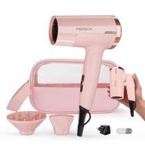 Secador de cabelo PRITECH 1250W Dual Voltage Travel com acessórios Secador de cabelo PRITECH 1250W Dual Voltage Travel com acessórios