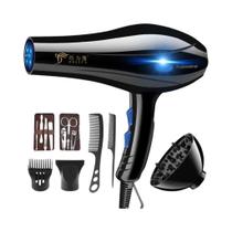 Secador De Cabelo Profissional 2200W Com Aquecimento Rápido, Ajuste De Ar Quente E Frio E Jato De Ar