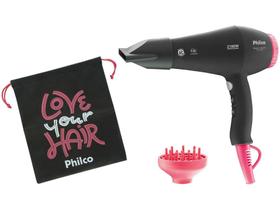Secador de Cabelo Profissional Philco Beauty - Compact Pro Pink PSC09R com Íons Tourmaline 2100W