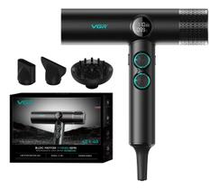 Secador de Cabelo Profissional Potente VGR V-401 2000W Tecnologia Íons Preto