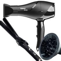 Secador De Cabelo Taiff 1700w Ions Profissional Ar Quente Frio Preto Difusor Cachos Modelador Titanium Frizz
