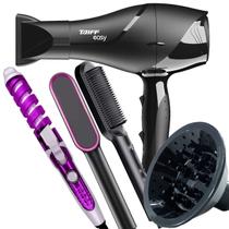 Secador De Cabelo Taiff 1700w Ions Profissional Ar Quente Frio Preto Difusor De Cachos Modelador Nova Escova 2 em 1 Marca Prosper Hq