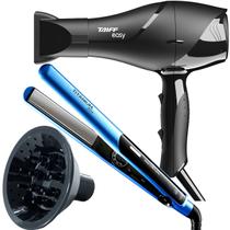 Secador De Cabelo Taiff 1700w Ions Profissional Ar Quente Frio Preto Difusor De Cachos Prancha Cerâmica 210c p28