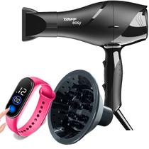 Secador De Cabelo Taiff 1700w Ions Profissional Ar Quente Frio Preto Difusor De Cachos RTE