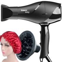 Secador De Cabelo Taiff 1700w Ions Profissional Ar Quente Frio Preto Difusor De Cachos RTE