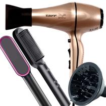 Secador De Cabelo Taiff 2000w Ions Profissional Ar Quente Frio Dourado Com Difusor De Cachos Modelador Ceramic Nova Secador De Cabelo Taiff 2000w Ions Profissional Ar Quente Frio Dourado Com Difusor De Cachos Modelador Ceramic Nova