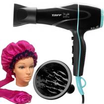 Secador De Cabelo Taiff 2000w Profissional Ar Quente Frio Stile Com Difusor De Cachos Touca Difusora Cetim Anti Frizz